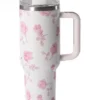 Stanley Dupes LoveShack fancy Quencher Inspired Tumbler 40oz, H2O tumbler without logo Gift with a straw and a box - Image 6