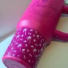 Cherry Blossom Floral pattern/Barbie girl/Rose Red/insulated Tumbler 40oz, H2O Gift with a straw and a box/gift for her - Image 3